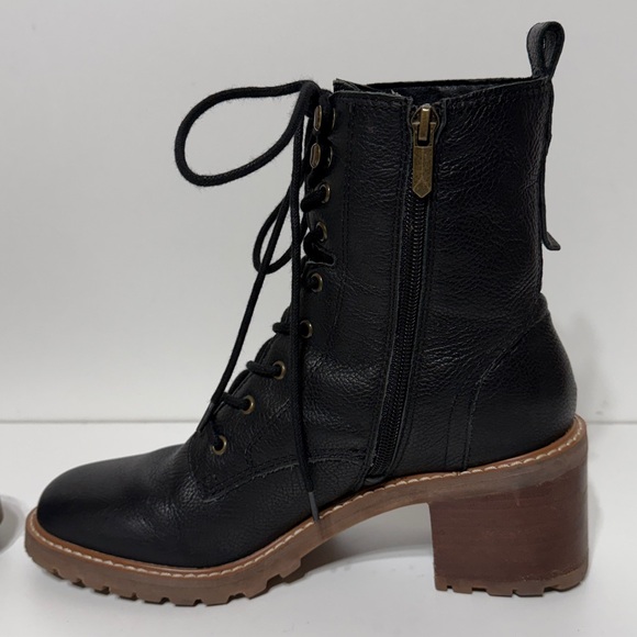 Crown Vintage Leather Yuliana Combat Boot in Black - Picture 8 of 15